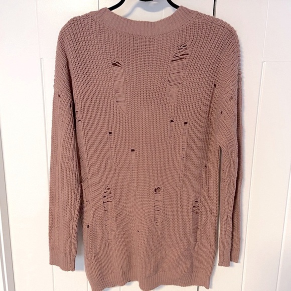 Distressed Long Knit Sweater - Picture 5 of 7